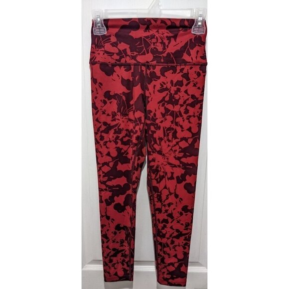 New Zella | Studio Lite Flex High Waist 7/8 Leggings Burgundy Camo - Picture 3 of 7